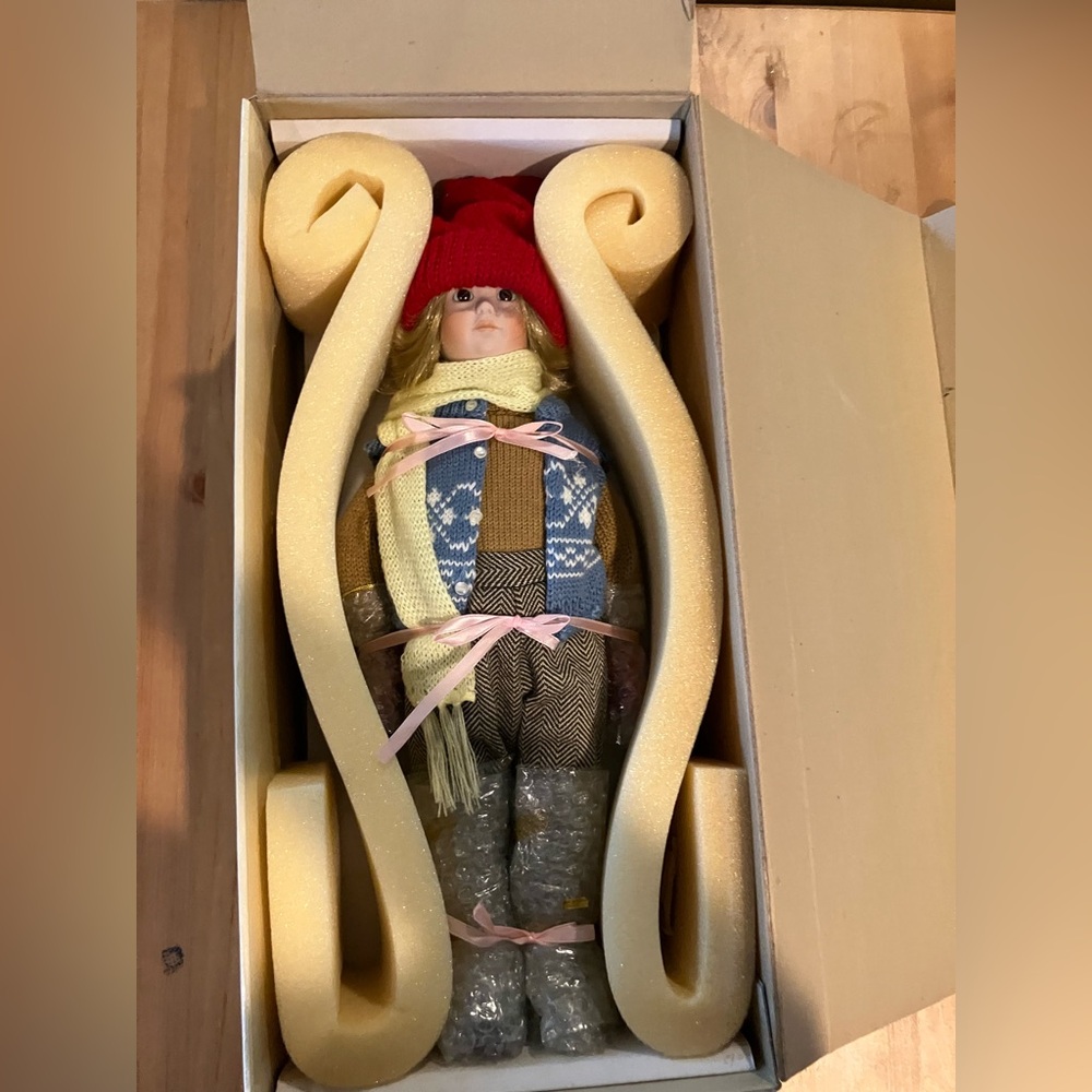 New, never taken out of box. Gorham Doll 15” Joyful Years William 1989 Vintage